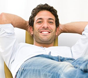 Dental patient relaxing.